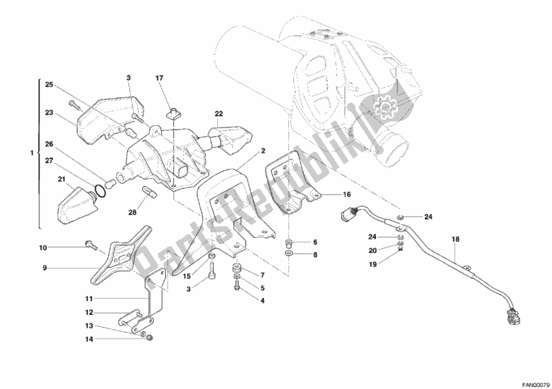 Tutte le parti per il Fanale Posteriore del Ducati Multistrada 1000 S 2005